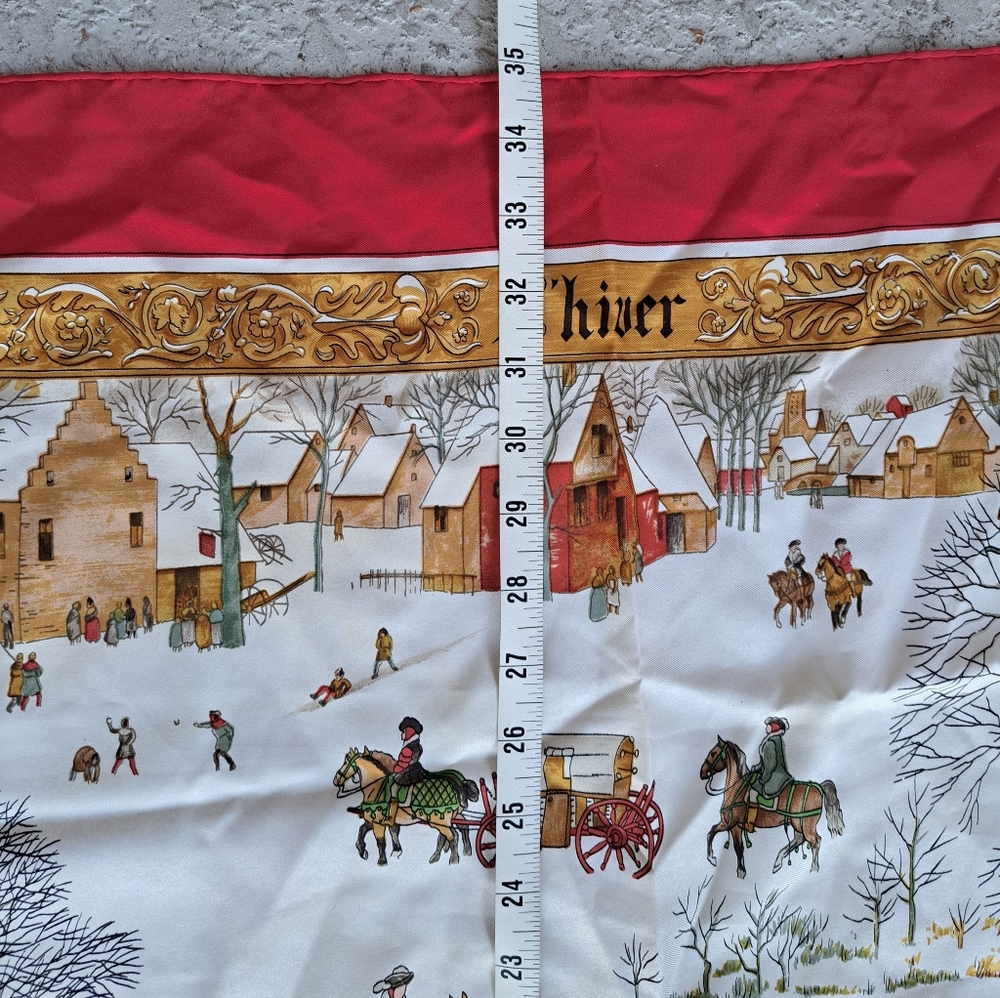 Hermes Red and Gold Equestrian Scarf - Picture 13 of 14